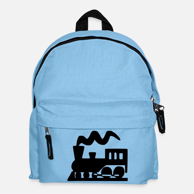 Lokomotive - Kinder Rucksack - Hellblau