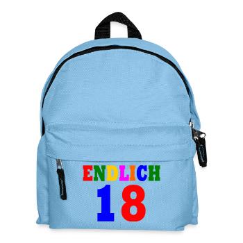 Endlich 18 - Kinder Rucksack - Hellblau - Vorne