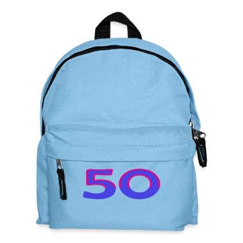 50. 50 YEARS. 50th ANNIVERSARY. 50TH ANNIVERSARY. - Kids' Backpack - light blue - Front