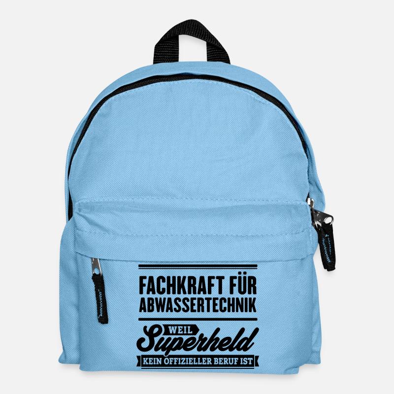 Superheld Fachkraft Abwassertechnik - Kinder Rucksack - Hellblau