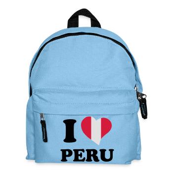 I love Peru - Ich liebe Peru - Kinder Rucksack - Hellblau - Vorne