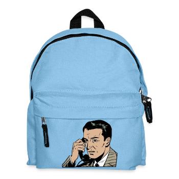 man on phone - Kids' Backpack - light blue - Front