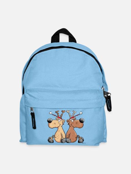 Weihnachts Rentiere - Kinder Rucksack - Hellblau