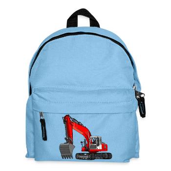 Excavator red - Kids' Backpack - light blue - Front