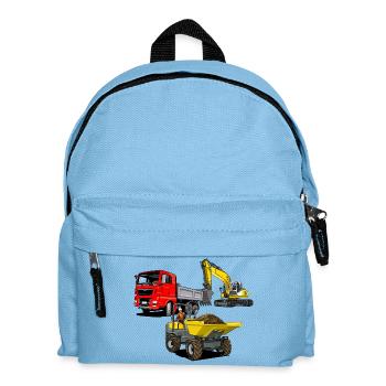 Véhicules de chantier - Sac à dos Enfant - bleu clair - Devant