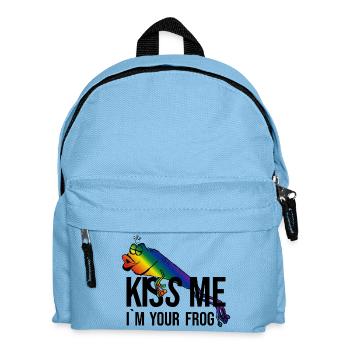 Grenouille - Princesse - Kiss -Kiss me - Sac à dos Enfant - bleu clair - Devant