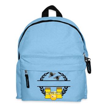 Bannière d’abeille avec des pots de miel - Sac à dos Enfant - bleu clair - Devant