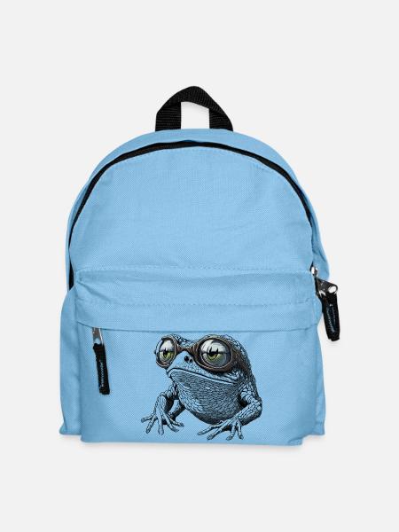 Cooler Frosch mit Sonnenbrille - Kinder Rucksack - Hellblau