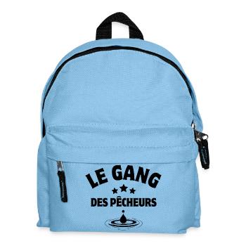 pêche, pêcheur, canne à pêche - Sac à dos Enfant - bleu clair - Devant