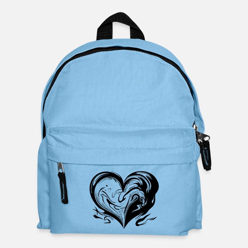 Curved Heart - Kids' Backpack - light blue