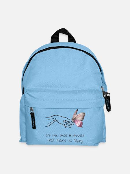 Kleine Momente - Glück - Achtsamkeit - Selbstliebe - Kinder Rucksack - Hellblau