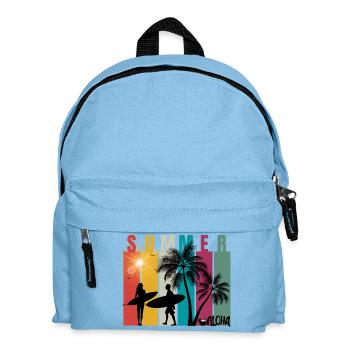 Summer - Sommer - Hawaii - Aloha - Surfer - Kinder Rucksack - Hellblau - Vorne