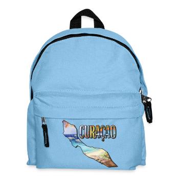 Aquarell Landkarte Curacao - Kinder Rucksack - Hellblau - Vorne