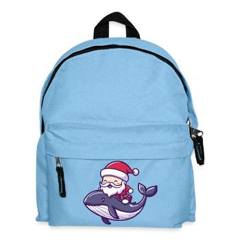 Whale Santa Claus Cartoon - Kids' Backpack - light blue - Front