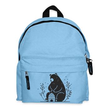 Ein sanft wirkender Braunbär mit einem Bienenstock - Kinder Rucksack - Hellblau - Vorne