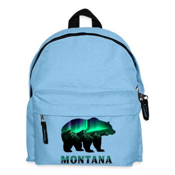 Montana Bear Northern Lights - Kids' Backpack - light blue - Front