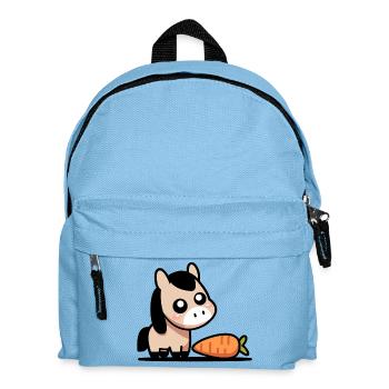 Horse with carrot - Kids' Backpack - light blue - Front