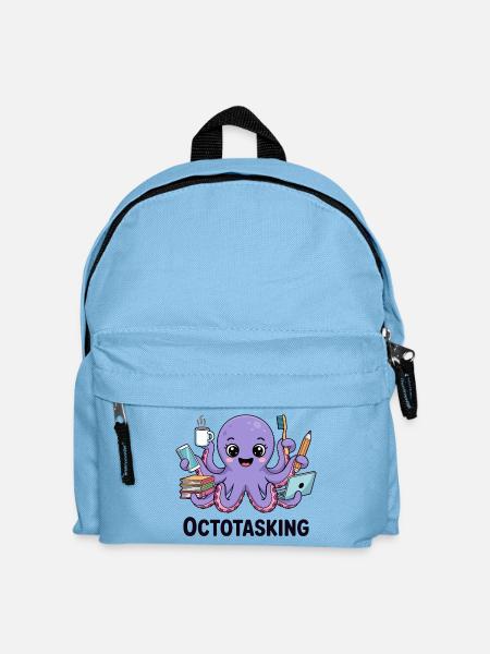 Octotasking Krake im Multitasking Modus - Kinder Rucksack - Hellblau