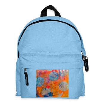 Abstrakte bunte Kreise auf lebhaftem Hintergrund - Kinder Rucksack - Hellblau - Vorne