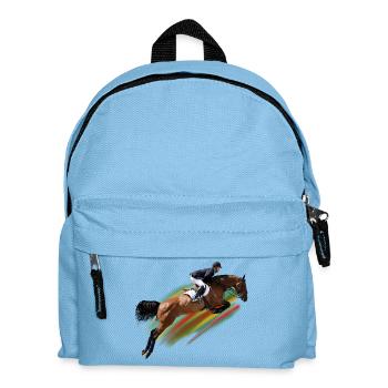 Dynamic show jumper at a gallop - Kids' Backpack - light blue - Front