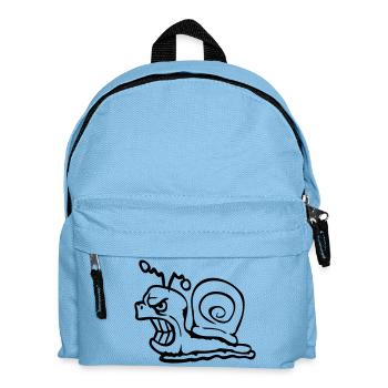 Schnecke Böse Wütend Angriff Zähne knirschen sauer - Kinder Rucksack - Hellblau - Vorne