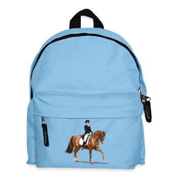 Dressage rider in an elegant outfit - Kids' Backpack - light blue - Front