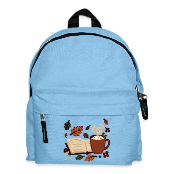 L’odeur du café et les chuchotements des livres... Design de rêve d’automne - Sac à dos Enfant - bleu clair - Devant