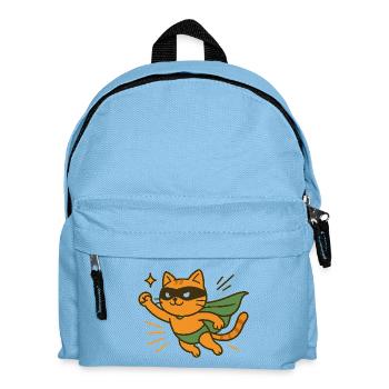 Orange Superhero Cat Cape - Kids' Backpack - light blue - Front