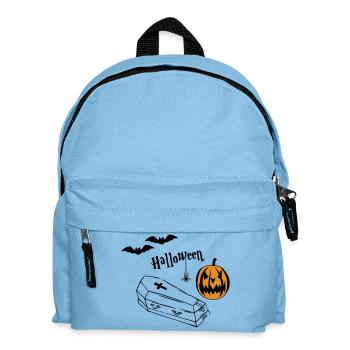 Silhouette de citrouille d’Halloween - Sac à dos Enfant - bleu clair - Devant
