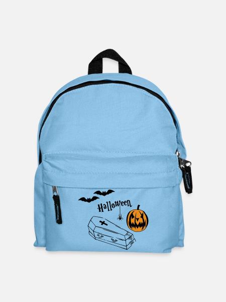Halloween Pumpkin Silhouette - Kids' Backpack - light blue