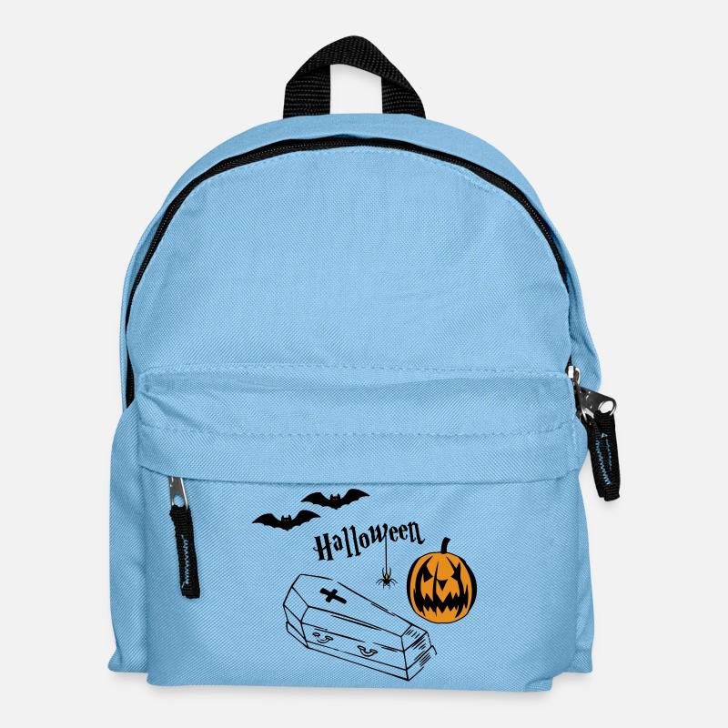 Silhouette de citrouille d’Halloween - Sac à dos Enfant - bleu clair