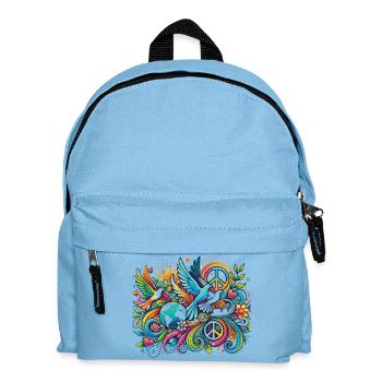 Farbexplosion Friedensvogel- Tag des Friedens - Kinder Rucksack - Hellblau - Vorne