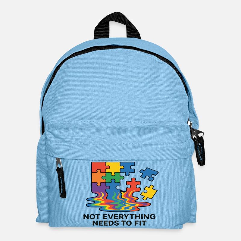 Nicht alles passt zum Regenbogen-Puzzle - Kinder Rucksack - Hellblau