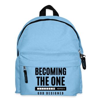 🌱Derjenige werden, den Gott entworfen hat - Philipper 1,6 - Kinder Rucksack - Hellblau - Vorne