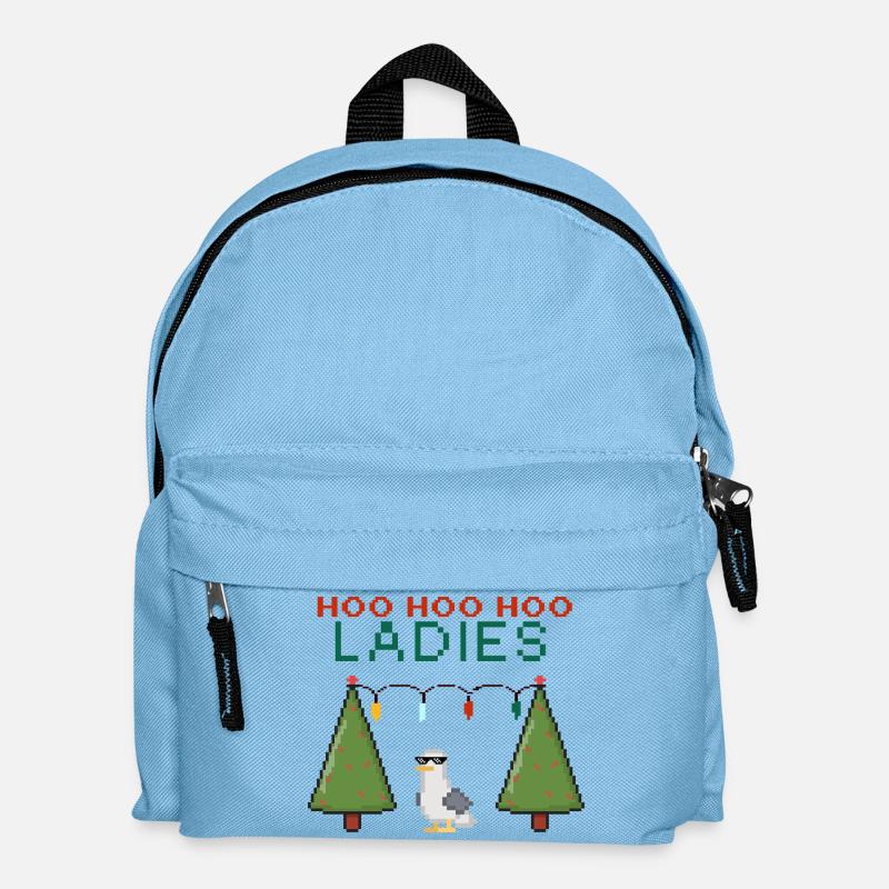 HooHooHoo Damen Pixel Weihnacht - Kinder Rucksack - Hellblau