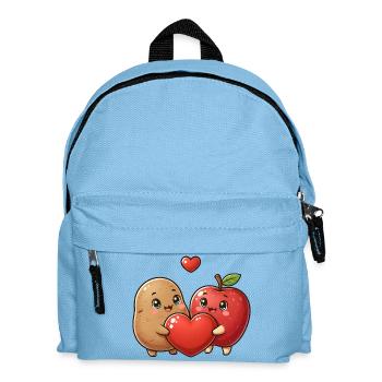 Freundschaft Kawaii Apfel und Teig - Kinder Rucksack - Hellblau - Vorne