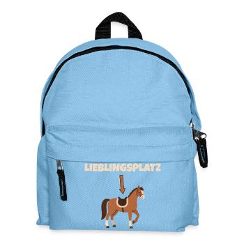 Reiten Pferd Lieblingsplatz Reitsport Reiterin - Kinder Rucksack - Hellblau - Vorne