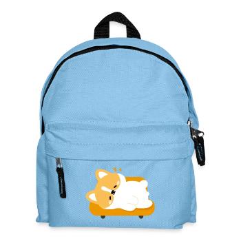 Tired Corgi on Sunny Couch - Kids' Backpack - light blue - Front