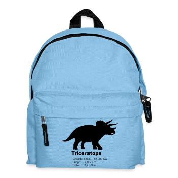 Profil Triceratops – Faits sur les dinosaures - Sac à dos Enfant - bleu clair - Devant