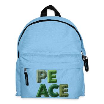 Peace Patchwork Green Nature Lettering - Kids' Backpack - light blue - Front