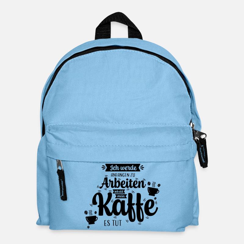 Kaffee_Spruch - Kinder Rucksack - Hellblau