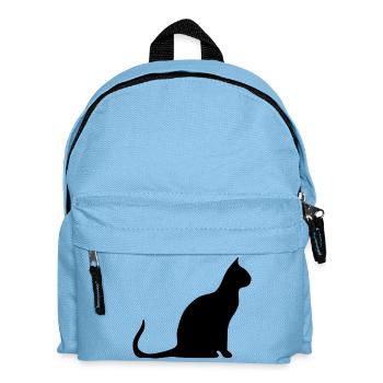 black cat cat black cats silhouettes - Kids' Backpack - light blue - Front