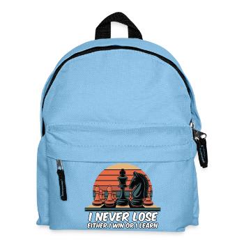 Schach Spruch - Ich verliere nie - Kinder Rucksack - Hellblau - Vorne