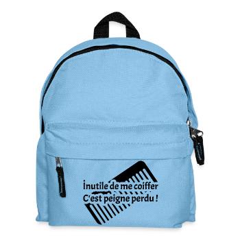 ICH MUSS MEINE HAARE NICHT MACHEN, ES IST EIN VERLORENER KAMM! - Kinder Rucksack - Hellblau - Vorne