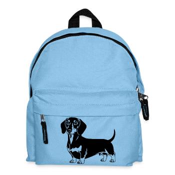 Dackel - Kinder Rucksack - Hellblau - Vorne