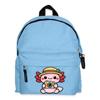 Axolotl Camera Kawaii Straw Hat Magic - Kids' Backpack - light blue - Front