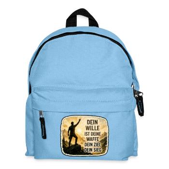 Dein Wille ist deine Waffe - Kinder Rucksack - Hellblau - Vorne