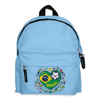 Brasilien Herzball Fußballfreude - Kinder Rucksack - Hellblau - Vorne