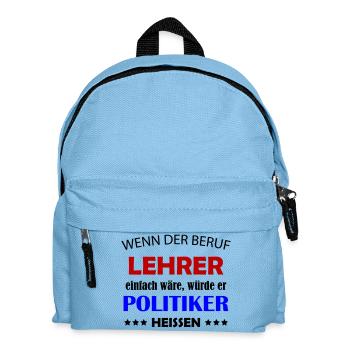 Lehrer Politiker Kontrast Typo - Kinder Rucksack - Hellblau - Vorne