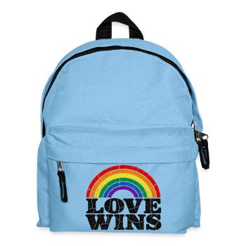 Love Wins Rainbow CSD Vintage Saying - Kids' Backpack - light blue - Front